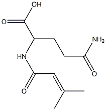 4-carbamoyl-2-(3-methylbut-2-enamido)butanoic acid Struktur