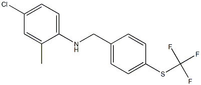 4-chloro-2-methyl-N-({4-[(trifluoromethyl)sulfanyl]phenyl}methyl)aniline Struktur