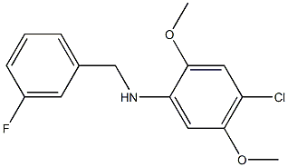 4-chloro-N-[(3-fluorophenyl)methyl]-2,5-dimethoxyaniline Struktur