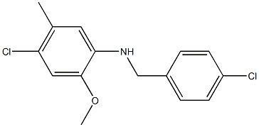 4-chloro-N-[(4-chlorophenyl)methyl]-2-methoxy-5-methylaniline Struktur