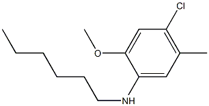 4-chloro-N-hexyl-2-methoxy-5-methylaniline Struktur