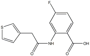 4-fluoro-2-[2-(thiophen-3-yl)acetamido]benzoic acid Struktur