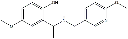 4-methoxy-2-(1-{[(6-methoxypyridin-3-yl)methyl]amino}ethyl)phenol Struktur