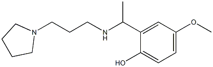 4-methoxy-2-(1-{[3-(pyrrolidin-1-yl)propyl]amino}ethyl)phenol Struktur