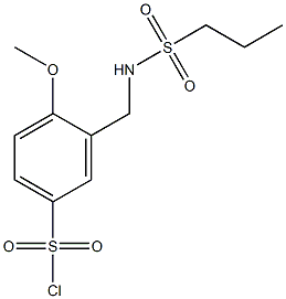 4-methoxy-3-(propane-1-sulfonamidomethyl)benzene-1-sulfonyl chloride Struktur