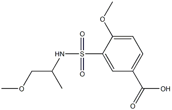 4-methoxy-3-[(1-methoxypropan-2-yl)sulfamoyl]benzoic acid Struktur