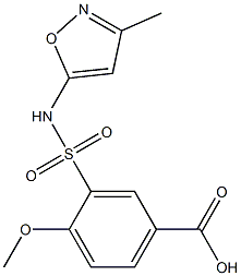 4-methoxy-3-[(3-methyl-1,2-oxazol-5-yl)sulfamoyl]benzoic acid Struktur