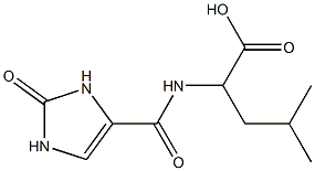 4-methyl-2-[(2-oxo-2,3-dihydro-1H-imidazol-4-yl)formamido]pentanoic acid Struktur