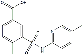 4-methyl-3-[(5-methylpyridin-2-yl)sulfamoyl]benzoic acid Struktur