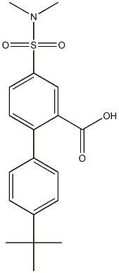 4'-tert-butyl-4-[(dimethylamino)sulfonyl]-1,1'-biphenyl-2-carboxylic acid Struktur