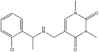 5-({[1-(2-chlorophenyl)ethyl]amino}methyl)-1,3-dimethyl-1,2,3,4-tetrahydropyrimidine-2,4-dione Struktur