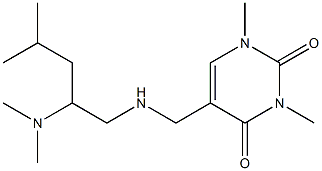 5-({[2-(dimethylamino)-4-methylpentyl]amino}methyl)-1,3-dimethyl-1,2,3,4-tetrahydropyrimidine-2,4-dione Struktur