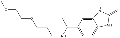 5-(1-{[3-(2-methoxyethoxy)propyl]amino}ethyl)-2,3-dihydro-1H-1,3-benzodiazol-2-one Struktur