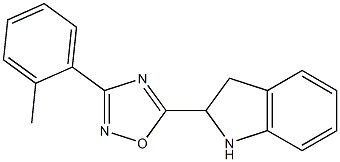 5-(2,3-dihydro-1H-indol-2-yl)-3-(2-methylphenyl)-1,2,4-oxadiazole Struktur