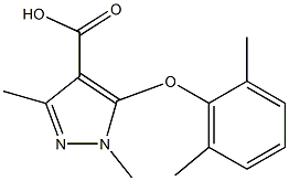 5-(2,6-dimethylphenoxy)-1,3-dimethyl-1H-pyrazole-4-carboxylic acid Struktur