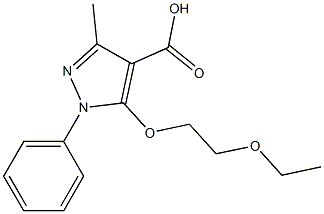 5-(2-ethoxyethoxy)-3-methyl-1-phenyl-1H-pyrazole-4-carboxylic acid Struktur