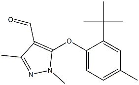 5-(2-tert-butyl-4-methylphenoxy)-1,3-dimethyl-1H-pyrazole-4-carbaldehyde Struktur