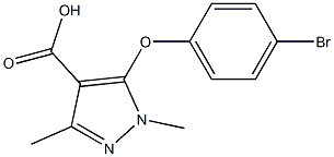 5-(4-bromophenoxy)-1,3-dimethyl-1H-pyrazole-4-carboxylic acid Struktur