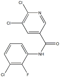 5,6-dichloro-N-(3-chloro-2-fluorophenyl)pyridine-3-carboxamide Struktur