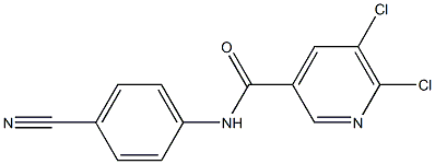 5,6-dichloro-N-(4-cyanophenyl)pyridine-3-carboxamide Struktur