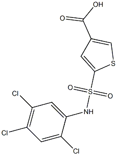 5-[(2,4,5-trichlorophenyl)sulfamoyl]thiophene-3-carboxylic acid Struktur