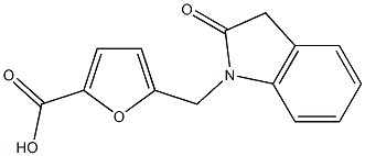 5-[(2-oxo-2,3-dihydro-1H-indol-1-yl)methyl]furan-2-carboxylic acid Struktur