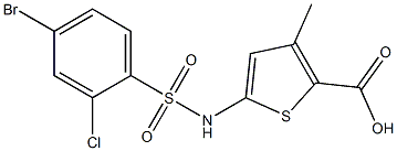 5-[(4-bromo-2-chlorobenzene)sulfonamido]-3-methylthiophene-2-carboxylic acid Struktur