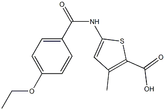 5-[(4-ethoxybenzene)amido]-3-methylthiophene-2-carboxylic acid Struktur