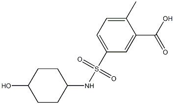 5-[(4-hydroxycyclohexyl)sulfamoyl]-2-methylbenzoic acid Struktur