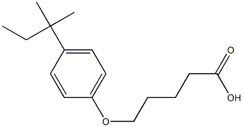 5-[4-(2-methylbutan-2-yl)phenoxy]pentanoic acid Struktur