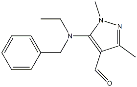 5-[benzyl(ethyl)amino]-1,3-dimethyl-1H-pyrazole-4-carbaldehyde Struktur