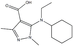 5-[cyclohexyl(ethyl)amino]-1,3-dimethyl-1H-pyrazole-4-carboxylic acid Struktur