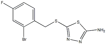 5-{[(2-bromo-4-fluorophenyl)methyl]sulfanyl}-1,3,4-thiadiazol-2-amine Struktur