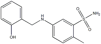 5-{[(2-hydroxyphenyl)methyl]amino}-2-methylbenzene-1-sulfonamide Struktur