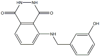 5-{[(3-hydroxyphenyl)methyl]amino}-1,2,3,4-tetrahydrophthalazine-1,4-dione Struktur