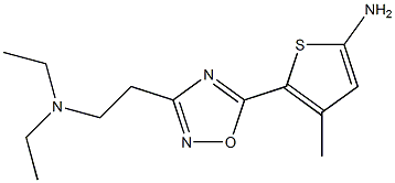 5-{3-[2-(diethylamino)ethyl]-1,2,4-oxadiazol-5-yl}-4-methylthiophen-2-amine Struktur