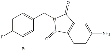 5-amino-2-[(3-bromo-4-fluorophenyl)methyl]-2,3-dihydro-1H-isoindole-1,3-dione Struktur