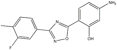 5-amino-2-[3-(3-fluoro-4-methylphenyl)-1,2,4-oxadiazol-5-yl]phenol Struktur