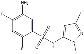 5-amino-N-(1,3-dimethyl-1H-pyrazol-5-yl)-2,4-difluorobenzene-1-sulfonamide Struktur