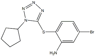 5-bromo-2-[(1-cyclopentyl-1H-1,2,3,4-tetrazol-5-yl)sulfanyl]aniline Struktur