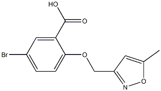 5-bromo-2-[(5-methyl-1,2-oxazol-3-yl)methoxy]benzoic acid Struktur