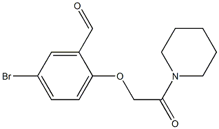 5-bromo-2-[2-oxo-2-(piperidin-1-yl)ethoxy]benzaldehyde Struktur