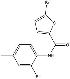 5-bromo-N-(2-bromo-4-methylphenyl)thiophene-2-carboxamide Struktur