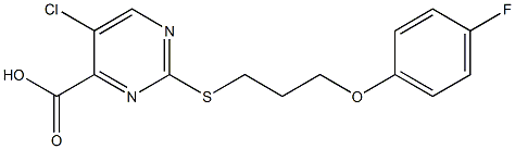 5-chloro-2-{[3-(4-fluorophenoxy)propyl]thio}pyrimidine-4-carboxylic acid Struktur