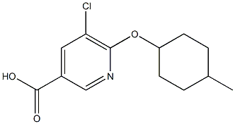 5-chloro-6-[(4-methylcyclohexyl)oxy]pyridine-3-carboxylic acid Struktur