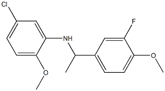 5-chloro-N-[1-(3-fluoro-4-methoxyphenyl)ethyl]-2-methoxyaniline Struktur