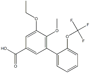 5-ethoxy-6-methoxy-2'-(trifluoromethoxy)-1,1'-biphenyl-3-carboxylic acid Struktur