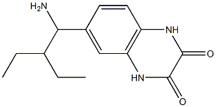 6-(1-amino-2-ethylbutyl)-1,2,3,4-tetrahydroquinoxaline-2,3-dione Struktur