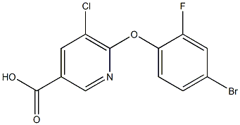 6-(4-bromo-2-fluorophenoxy)-5-chloropyridine-3-carboxylic acid Struktur