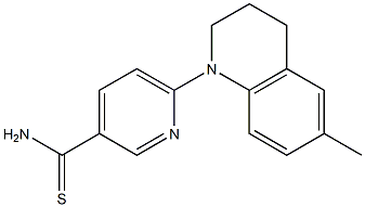 6-(6-methyl-1,2,3,4-tetrahydroquinolin-1-yl)pyridine-3-carbothioamide Struktur